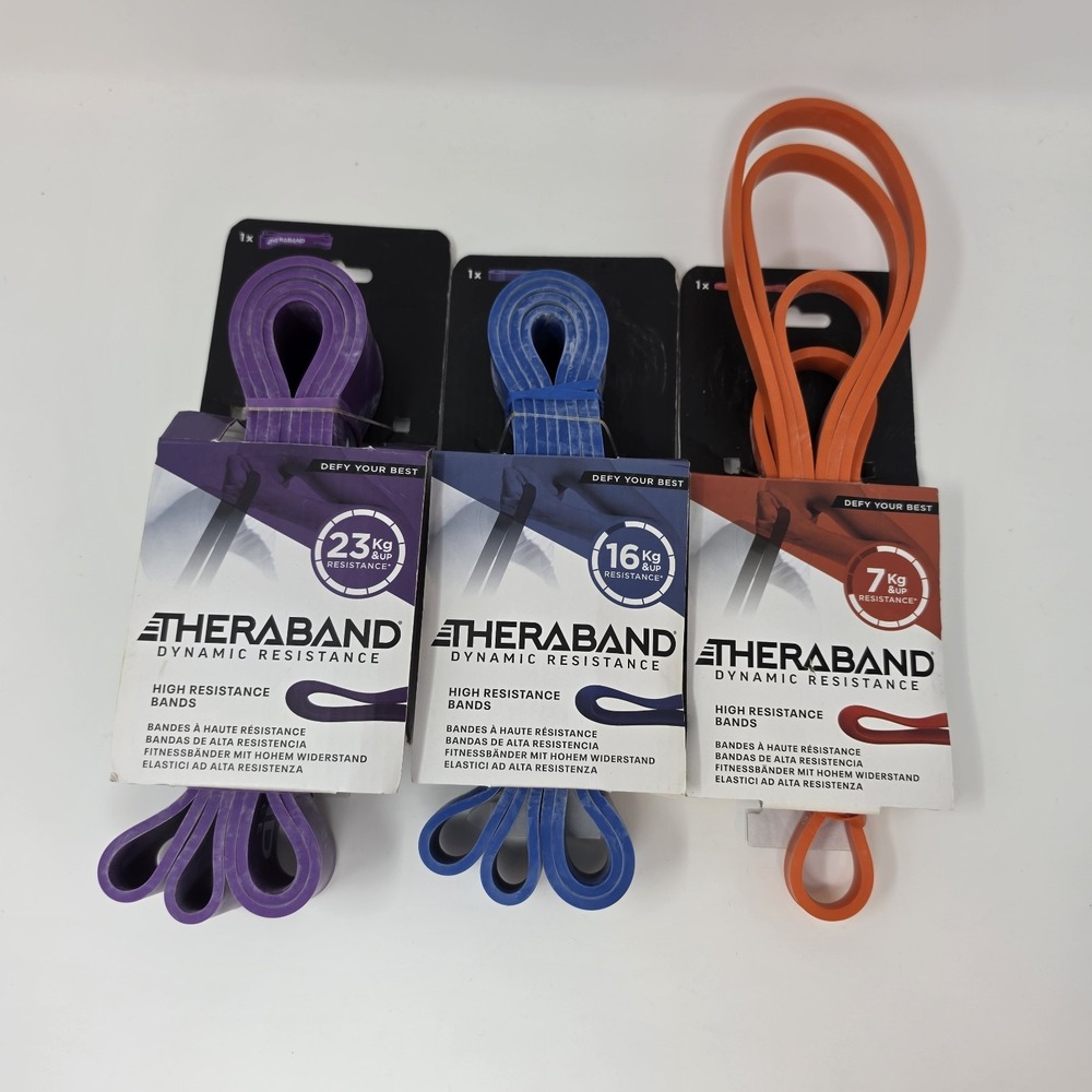 Theraband Dynamic Resistance Set of 3 High Resistance Bands 7kg ~ 16kg ~ 23kg